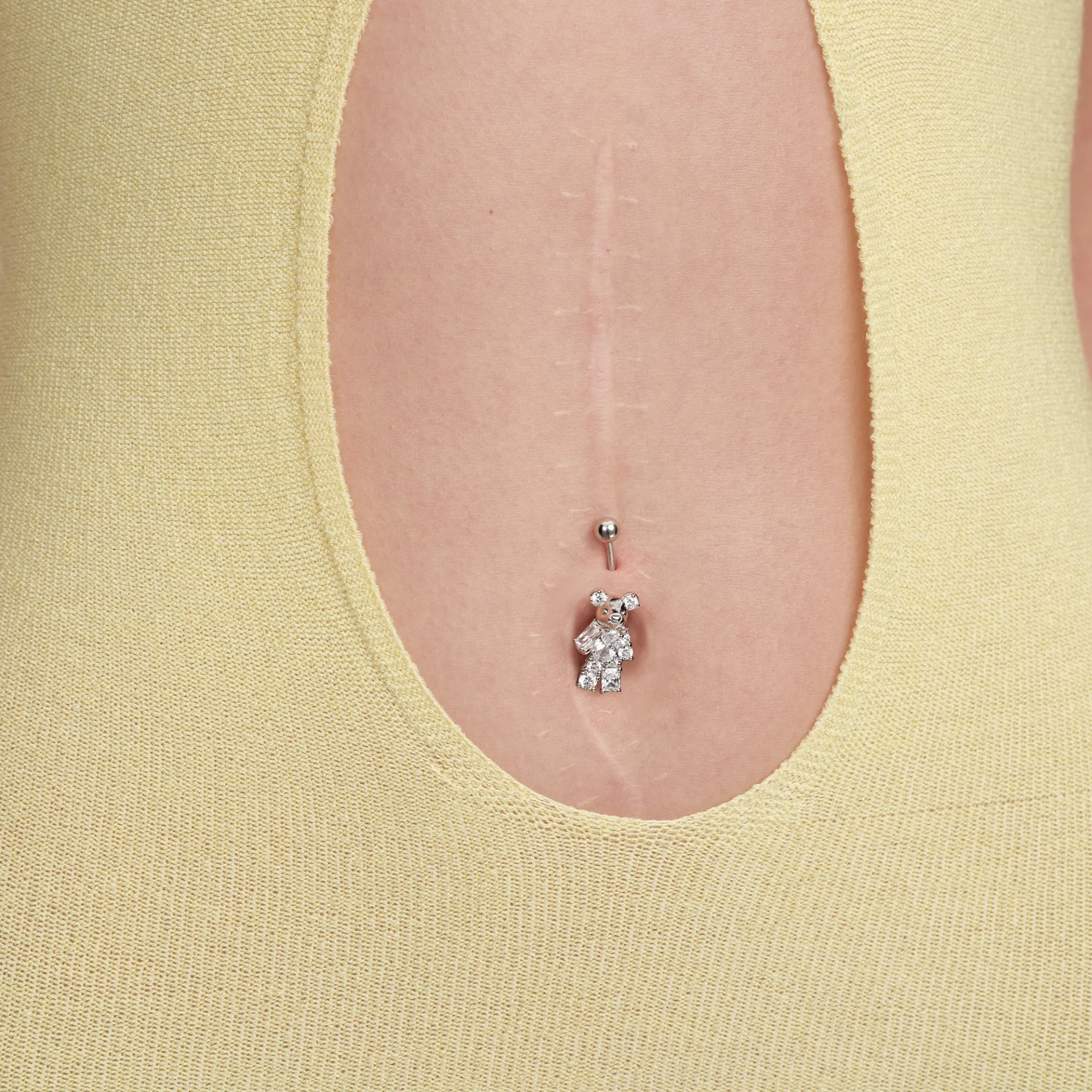 Paradise / Gemstone Patch up Mini Bear Navel Ring