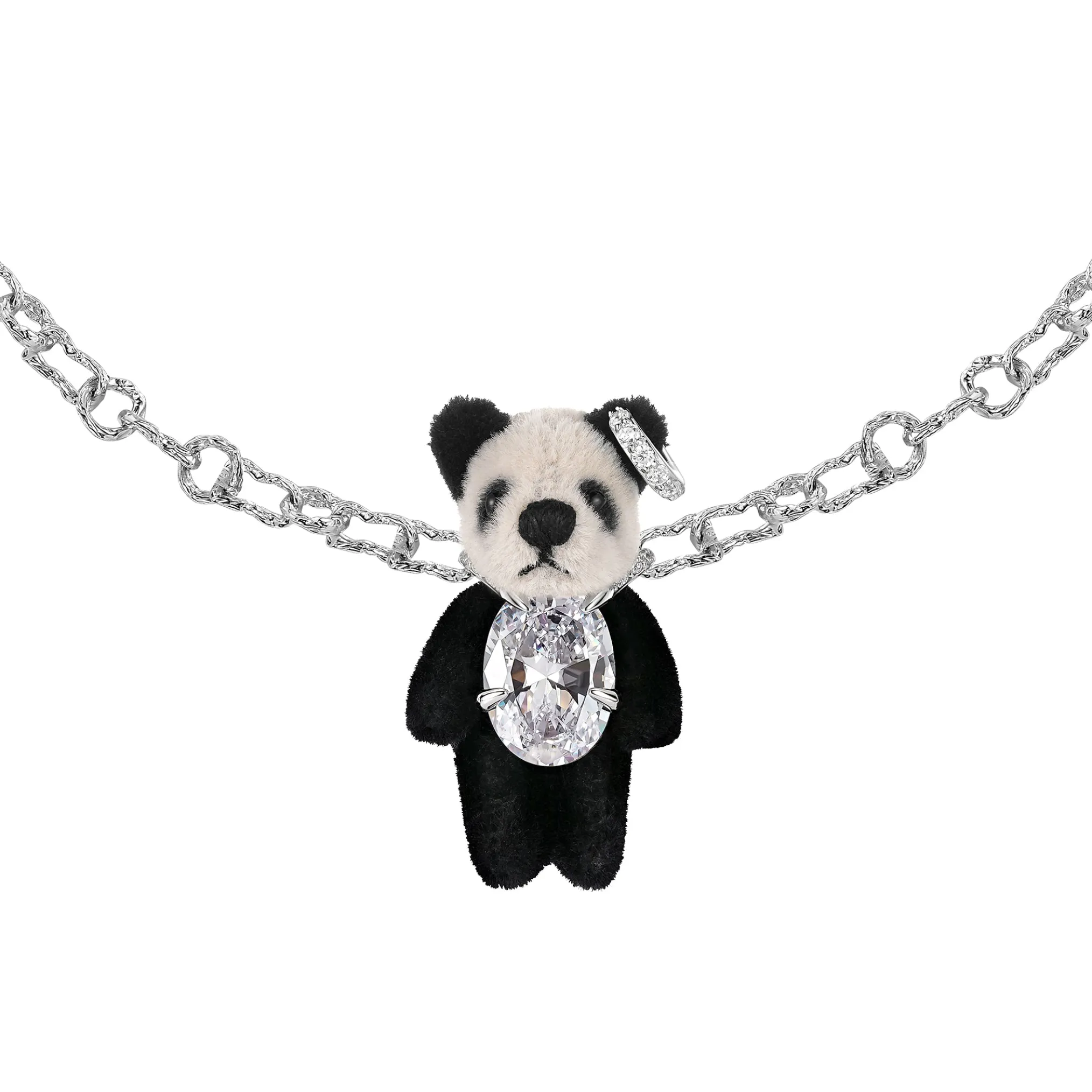 Paradise / Plush Panda Silver Chain Necklace