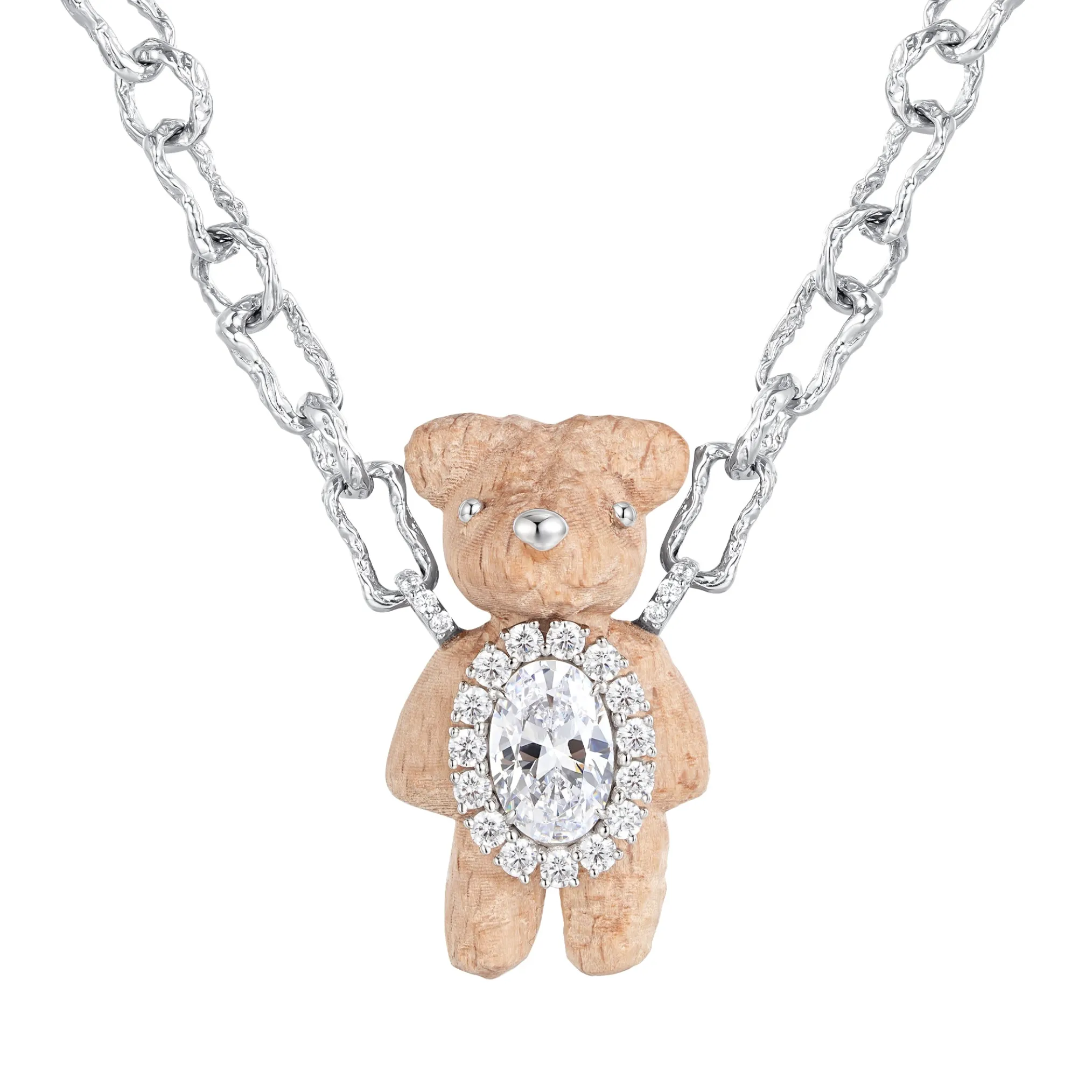 Paradise / Wooden Bear Chain Necklace