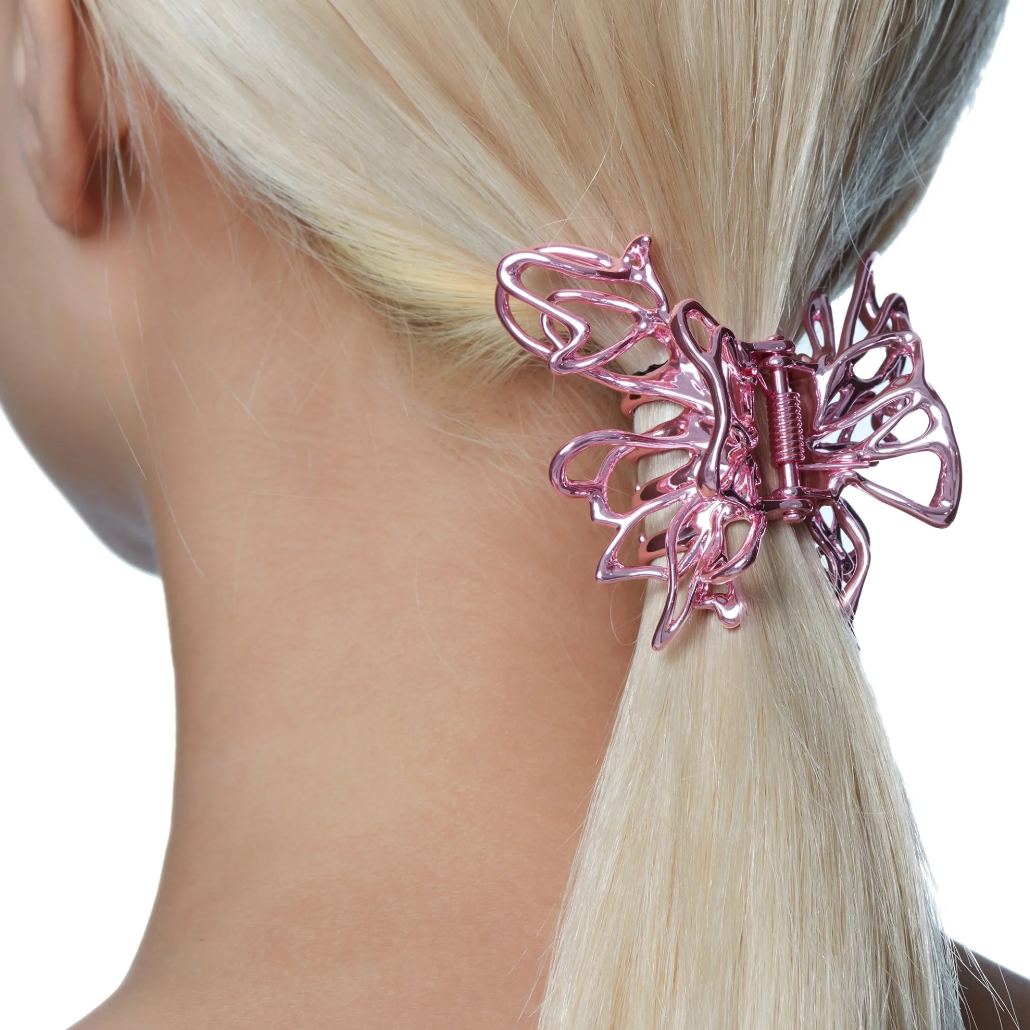 Ripple / Colored Liquefied Metal Butterfly Hair Claw Clip
