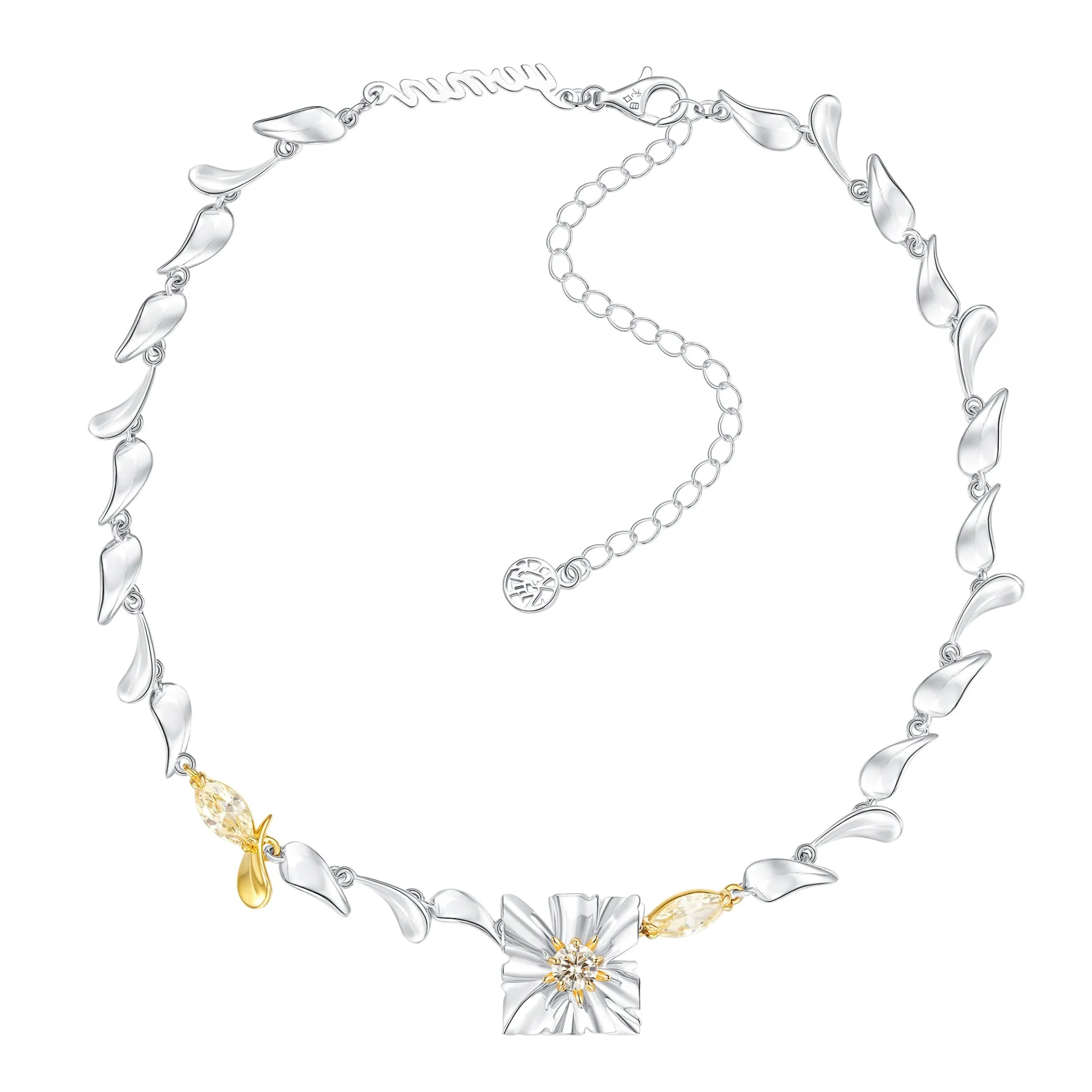 Ripple / Large Square Flower Leaf Chocker