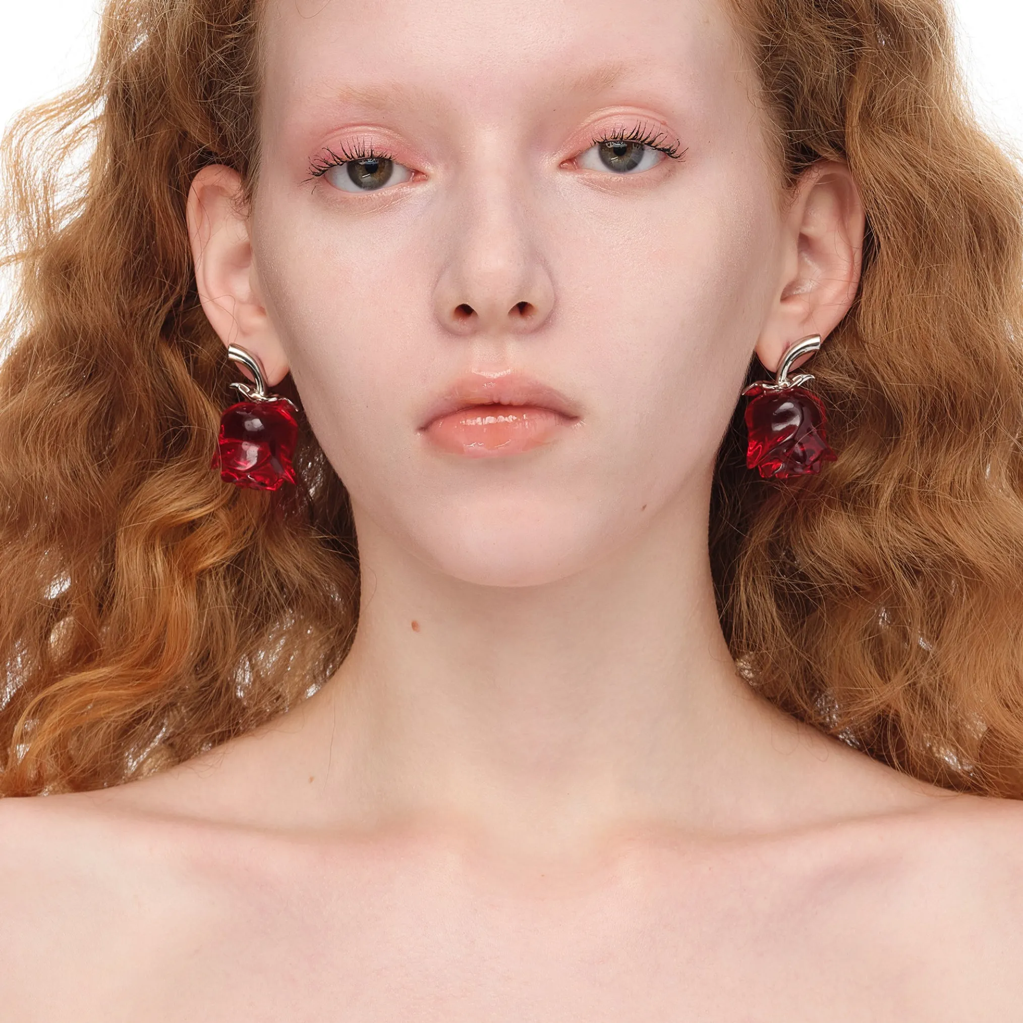 YVMIN X SHUSHUTONG / Metal Rosebud Stud Earrings