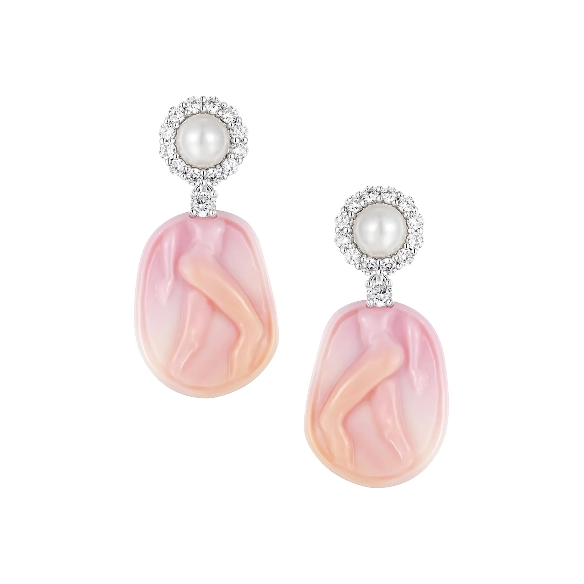 YVMIN X SHUSHUTONG / Shell Sculpture Pearl Drop Earrings